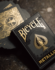 Bicycle Black and Gold Metalluxe - baralho aberto em leque