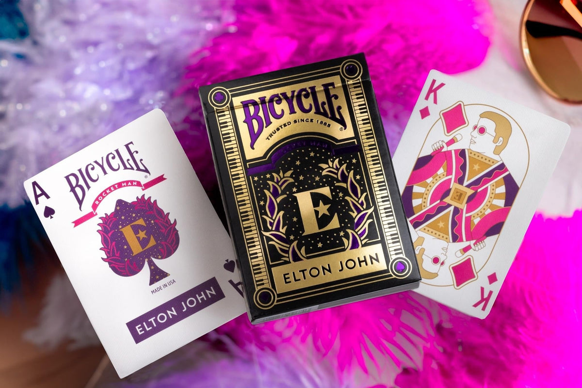 Bicycle Elton John — caixa com ás de espadas e rei de ouros